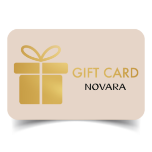 A gift card with the word " novara ".